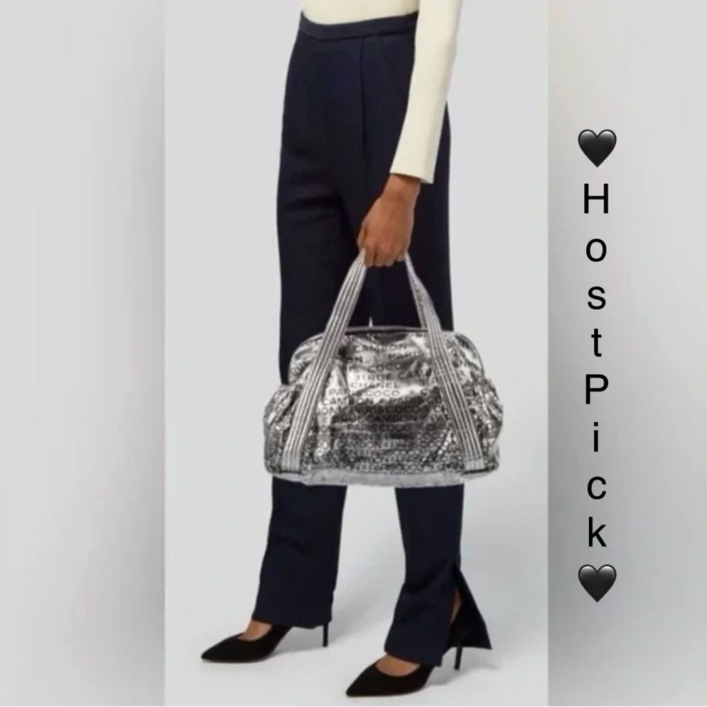 CHANEL Rue Cambon Silver/Black Bowler Bag (12580801) w/COA 🖤Host Pick🖤